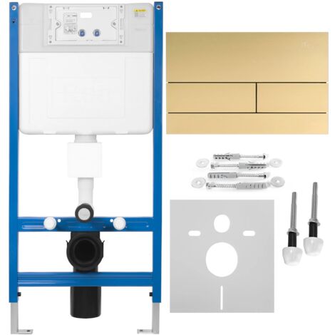 REA VORWANDELEMENT FÜR WC T BRUSH GOLD + DRÜCKPLATTE T (1/5)