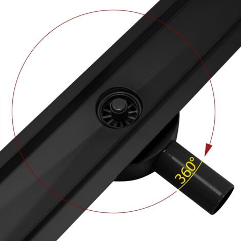 Rea Duschrinne Neox SuperFlow Schwarz 60 Cm - Edelstahl Bodeneinlauf Mit Siphon Für Dusche