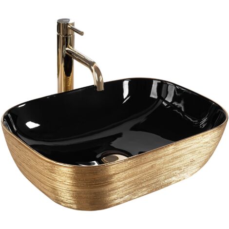 LAVABO da APPOGGIO REA BELINDA BLACK GOLD BRUSH