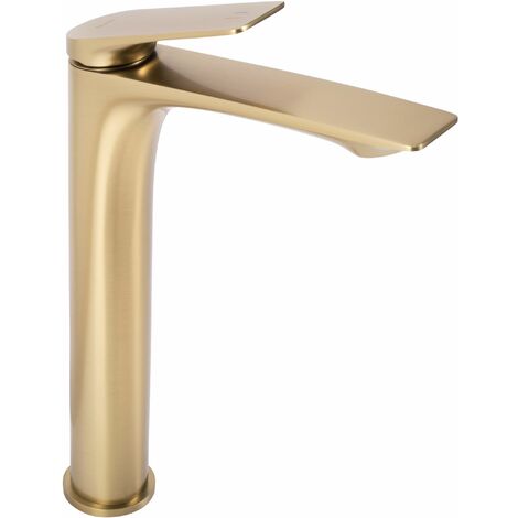 RUBINETTO PER LAVABO ALTO AVALON GOLD SPAZZOLATO SKU REA-B2705 (1/5)