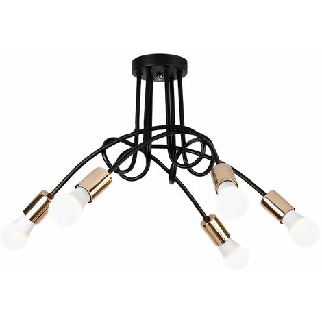 LAMPADA A SOSPENSIONE APP518-5C PARADISE 5 NERO ORO 5-PUNTI LUCE E27 70X70X40CM (1/5)