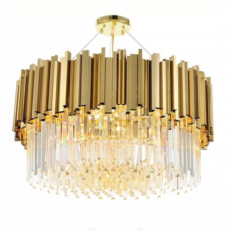 LAMPADARIO APP601-C CRISTALLO ORO 4-PUNTI LUCE E14 38X38X13,5CM REGOLABILE