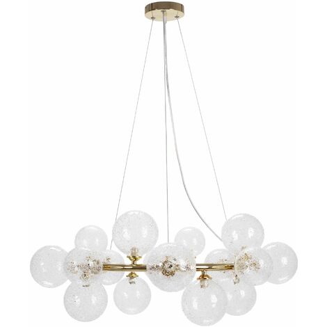 LAMPADA A SOSPENSIONE APP907-20CP SFERE ORO 20-PUNTI LUCE G9 82X82X28-110CM REGOLABILE