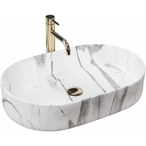 Lavabo da appoggio in ceramica Rea Nadia 60 Sand