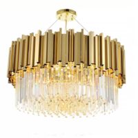 LAMPADARIO APP601-C CRISTALLO ORO 4-PUNTI LUCE E14 38X38X13,5CM REGOLABILE