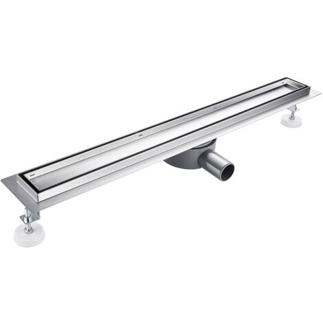 Caniveau de Douche Italienne a Carreler 100 cm Acier Inoxydable Extra Plat 361° Siphon de sol Douche Italienne pour Salle de Bain