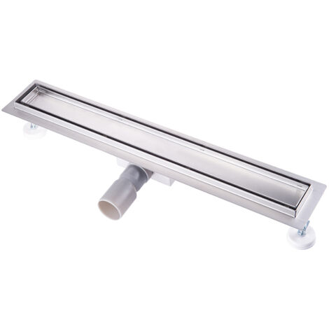 Caniveau de Douche Italienne a Carreler 90 cm Acier Inoxydable Extra Plat Siphon de sol Douche Italienne pour Salle de Bain