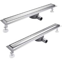 Caniveau de Douche Italienne 120 cm à Carreler 360° Siphon Sol d'évacuation en Acier Inoxydable - diverses Tailles au Choix 30 to 100cm Siphon avec passoire et arrêt des odeurs