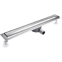 Caniveau de Douche Italienne a Carreler 110 cm Acier Inoxydable Extra Plat 361° Siphon de sol Douche Italienne pour Salle de Bain
