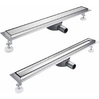 Finmrys – Caniveau de douche en inox 80 cm à carreler – Sortie d'eau rotative 360° – Siphon anti-odeurs – Drainage efficace 30 L/min