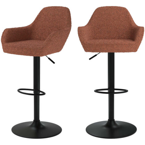 Set de 2 sillas de bar efecto lana rojo ladrillo 63/83 cm - Adam (1/4)