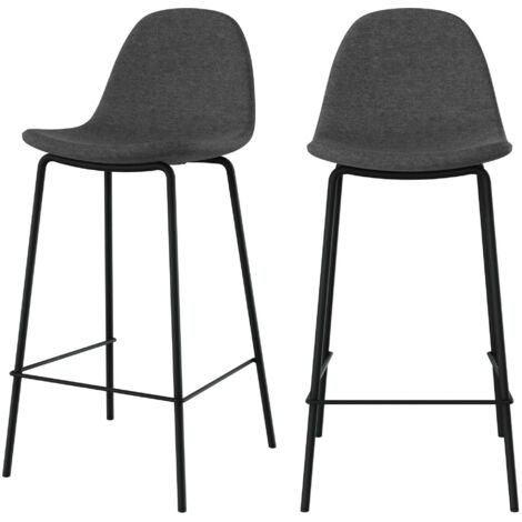 Set de 2 sillas para isla central en tela gris oscuro 65 cm - Henrik