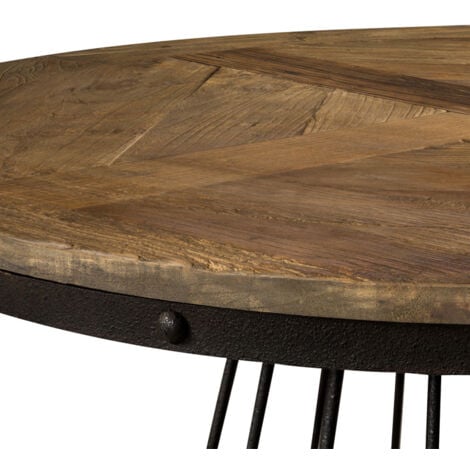 Mesa de comedor redonda de madera de cedro, 5 personas - Pralus