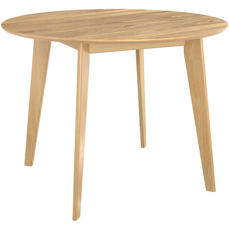 mesa redonda madera blanca 80x80x80 cm