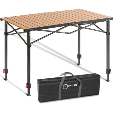 Homecall Klapptisch Campingtisch Höhenverstellbar Klappbar Balkontisch Gartentisch Tragbar (Höhenverstellbares Bein(76/84,5/92,5 cm),Aluminum Roll Up Tabletop bis 100kg), für 4-6 Personen,für Camping,