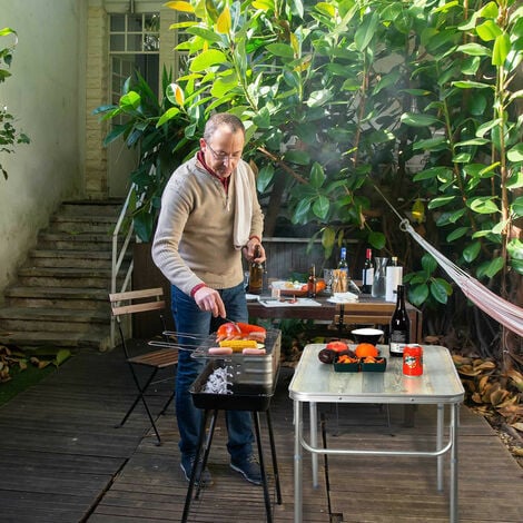HOMECALL Campingtisch Klapptisch Gartentisch Klappbarer (leicht Beistelltisch Balkontisch Reisetisch), MDF Aluminium Mehrzwecktisch