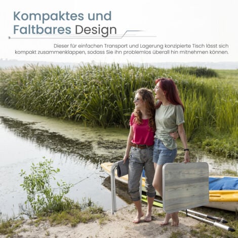 HOMECALL Campingtisch Klapptisch Gartentisch Klappbarer (leicht Beistelltisch Balkontisch Reisetisch), MDF Aluminium Mehrzwecktisch