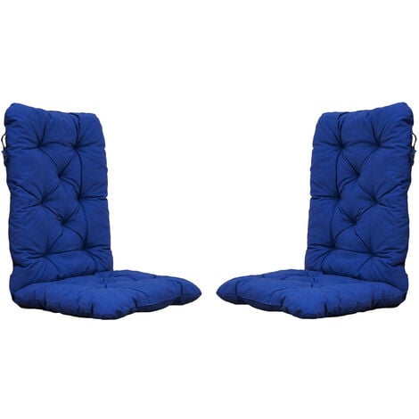 Sitzpolster Hochlehner, Auflagen 2er Sitzkissen 120x50x8 cm Set blau