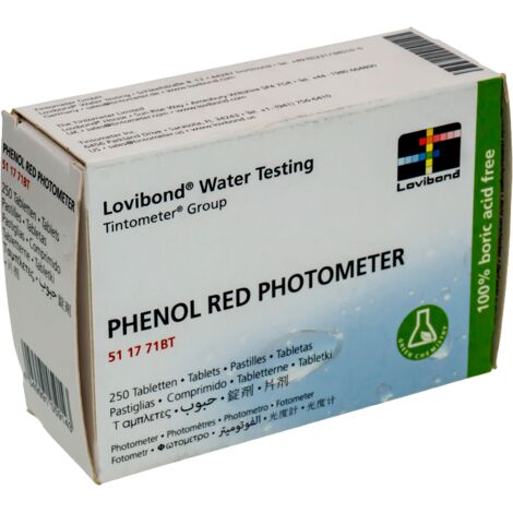 Phenol della scatola reattiva Fotografo rosso. 250 voi. Lovibond.