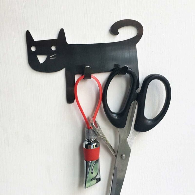 WOSLXM Gancho adhesivo creativo, lindo gancho para llaves de gato, lindos  ganchos de gato montados en la pared, bonitos ganchos de pared para colgar