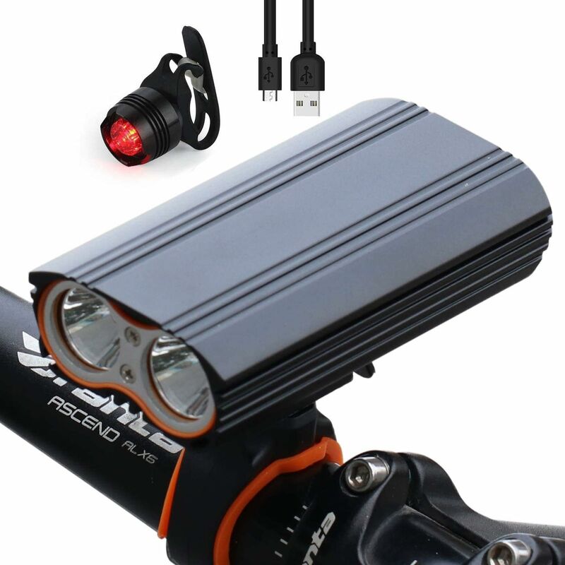 Luz LED súper brillante para bicicleta,Faro de bicicleta recargable por  USB, 5 modos, faro de bicicleta impermeable, MTB Off-Road Ciclismo Viajes