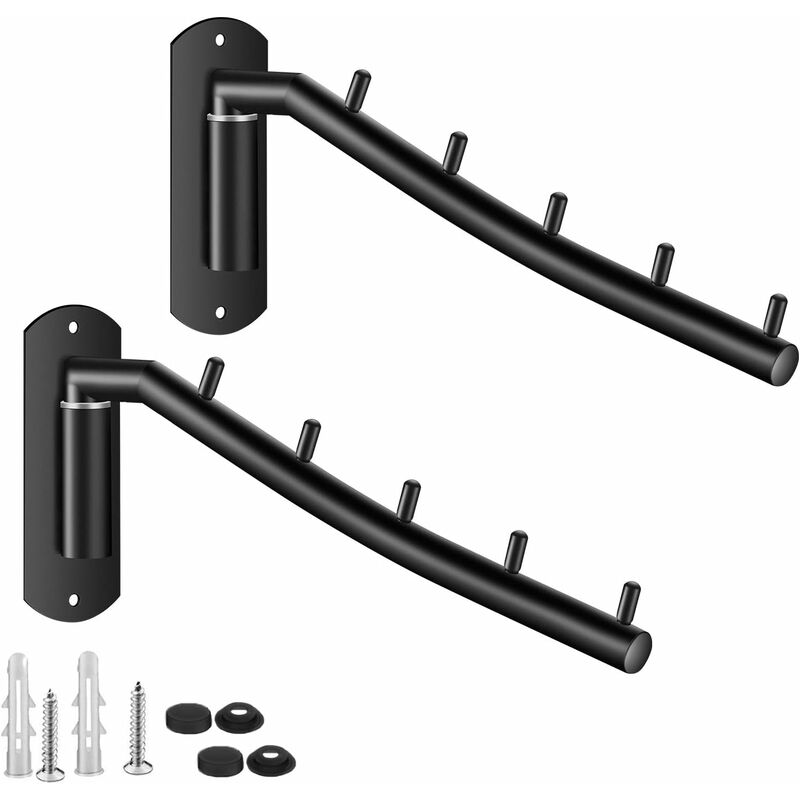  ASHOP Perchas para ropa de pared, colgador de ropa, colgador de  ropa para colgar en la pared, ganchos de acero inoxidable con brazo  oscilante, perchero para secadora, paquete de 2 