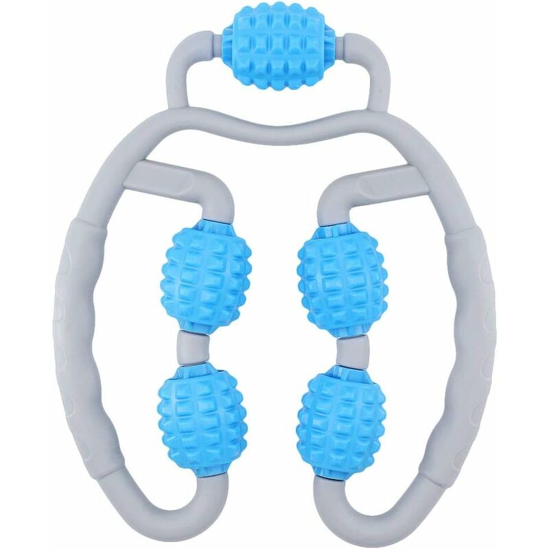 Rodillo masajeador muscular de espuma 3D para masaje muscular - Rodillo de masaje anticelulítico 360 ° para piernas hermosas, piernas delgadas, relajación muscular (azul)