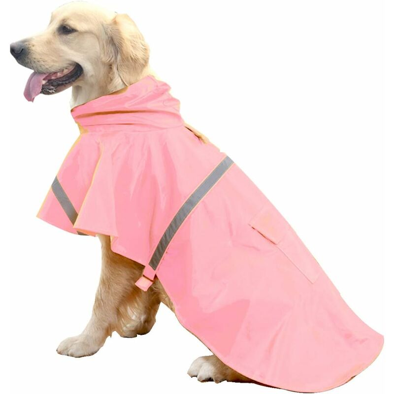 Glanzzeit Chubasquero transparente para perro, poncho ajustable para perros  medianos y grandes, 2XL a 6XL (6XL, rosa)