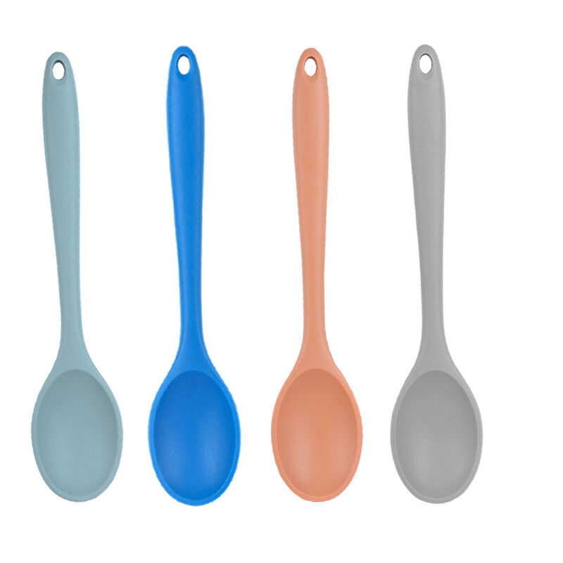 Cuchara de silicona, 6 cucharas de silicona antiadherentes para cocinar,  cucharas de mezcla de silicona, juego de cucharas de cocina de silicona