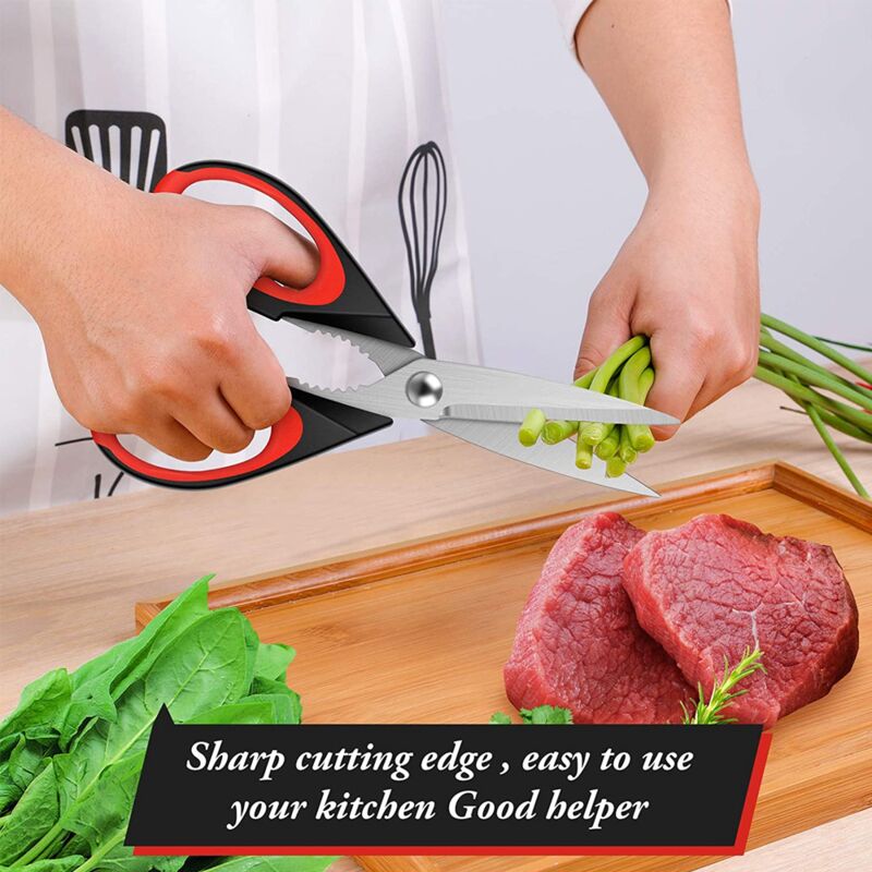 Tijeras de cocina de acero inoxidable para alimentos, tijeras de cocina  resistentes para cortar carne, tijeras de pavo, cortadores de verduras