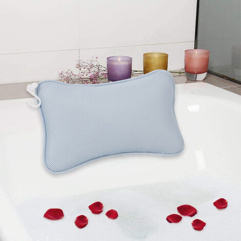 Almohada de baño de spa antideslizante para bañera con reposacabezas suave  e impermeable con ventosas, accesorios de baño fáciles de limpiar (1