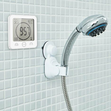 Reloj de baño - Reloj de ducha Alarma Relojes digitales Reloj de mesa  colgante para baño Cocina (blanco)