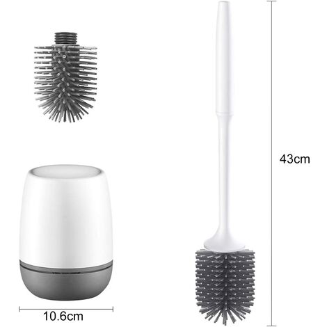 Cepillo y soporte de silicona para inodoro Cepillo limpiador de inodoro  montado en la pared con