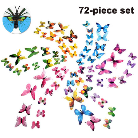 Adhesivo decorativo para pared con mariposas, 12 piezas de arte 3D