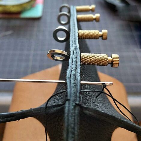 Kit de agujas de coser a mano de 10 uds, aguja de cuero de lona