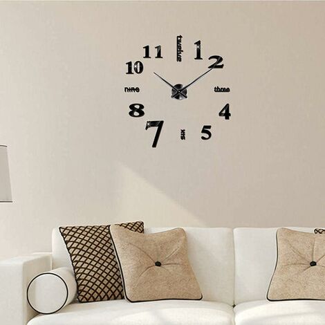 Reloj de pared de moda, reloj de pared grande, bricolaje, acrílico 3D,  número de Roma, pegatinas