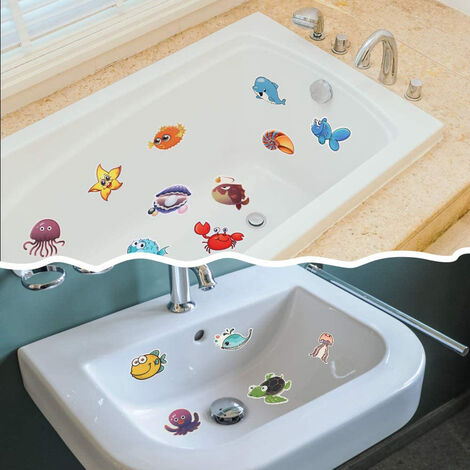 24 pegatinas antideslizantes para bañera, diseño de dibujos