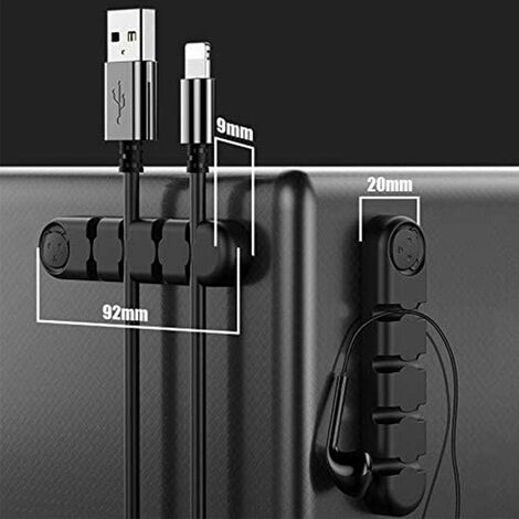 Clips para cables, 3 paquetes de organizador de cables, ganchos adhesivos  de silicona, soporte de cable para cables de alimentación y cables de –  Yaxa Store