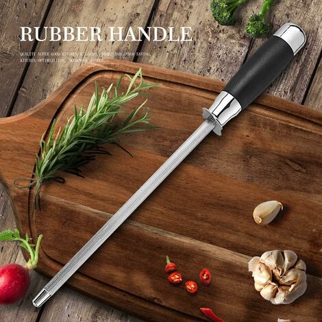 AHNR - Varilla de afilar cuchillos profesional de acero de diamante de 12  pulgadas, varilla de afilar cuchillos de cocina y afilador múltiple de