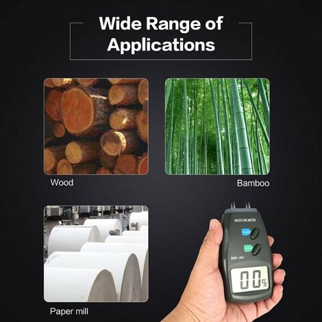 Medidor de humedad para madera, detector de humedad digital, detector de  fugas de agua tipo pin, medidor de humedad para materiales de construcción
