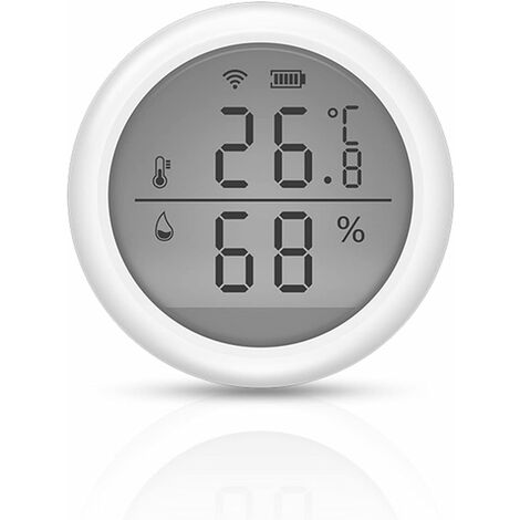Medidor de humedad de temperatura, termómetro digital LCD electrónico para  exteriores/interiores, higrómetro con reloj monitor de humedad para el