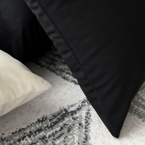 LYCXAMES -- Fundas decorativas para cojines con rayas negras: juego de 2  fundas de almohada cuadradas de terciopelo originales de 45 cm x 45 cm para  sofá de dormitorio