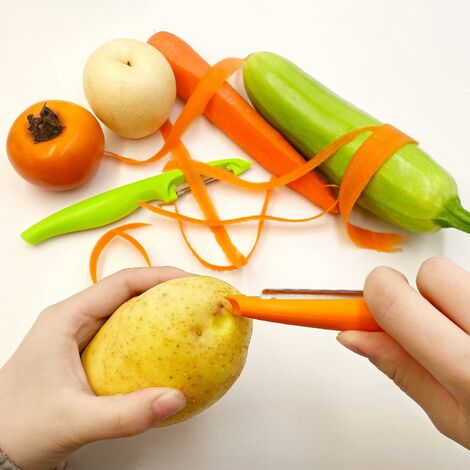 Juego de pelado de frutas y verduras de acero inoxidable, cómodo mango  antideslizante, pelador en forma de Y y I para papas, zanahorias, manzanas