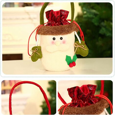 2pcs Bolsas De Regalo De Santa Claus De Navidad, Bolsa De Tela Grande Con  Cordón, Bolsa De Almacenamiento Reutilizable Para Regalos De Navidad, Para T