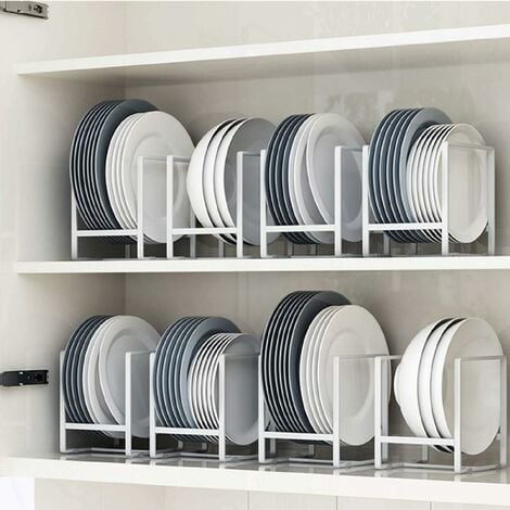 Organizador de estantes para platos, 2 soportes para platos de 12 14 cm  Organizador de almacenamiento