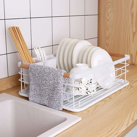 Mostrador de cocina, estante para secar platos, bandeja de goteo