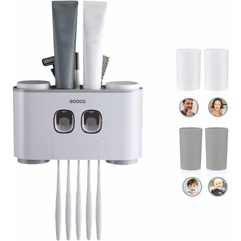 Dispensador Automático Para Pasta De Dientes Y Soporte Cepillos Dental Set  Baño