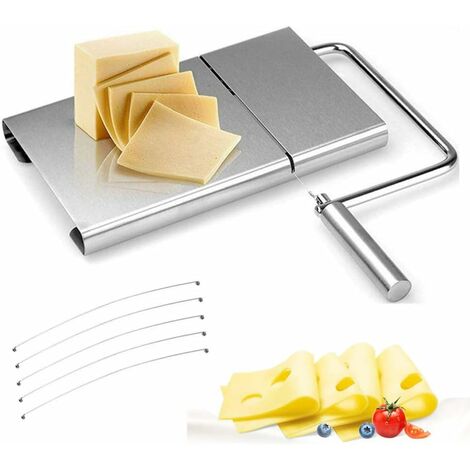 Cortador de queso para bloque de queso, cortador de queso con alambre de  mantequilla, cortador de acero inoxidable, rallador manual de queso,  rizador