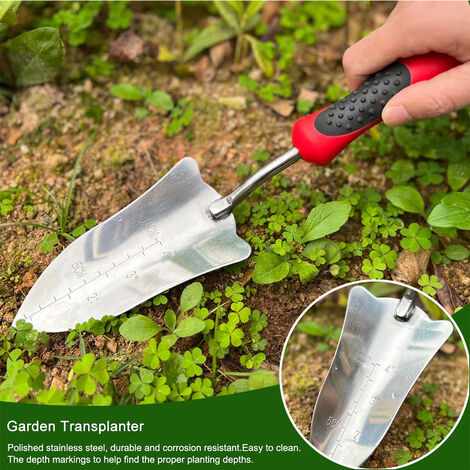 Juego de herramientas de jardín, 10 piezas de herramientas de jardinería de  acero inoxidable resistente con mango ergonómico antideslizante de goma