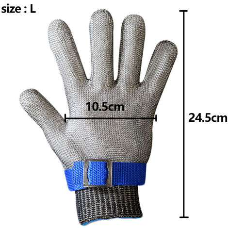 Guantes anticorte, 2 piezas, resistentes al corte, guantes de trabajo de  seguridad de acero inoxidable, guantes anticortes para trabajo de cocina al